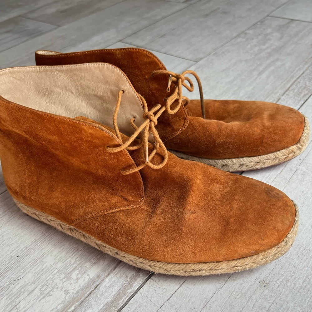 CHRISTIAN LOUBOUTIN CADAQUES FLAT VEAU VELOURS IN FAUVE SIZE 41 MENS 10 - Picture 2 of 5